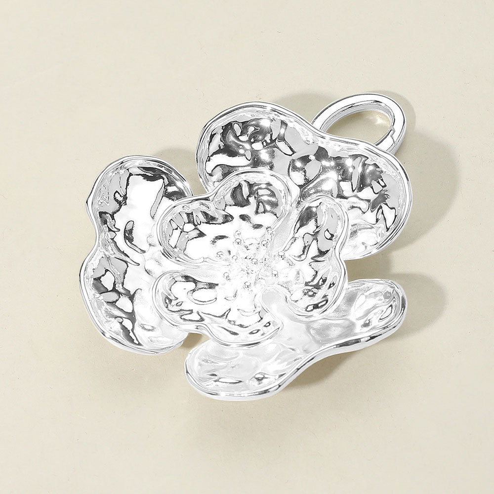 Textured Layered Floral Pendant / Bag Charm