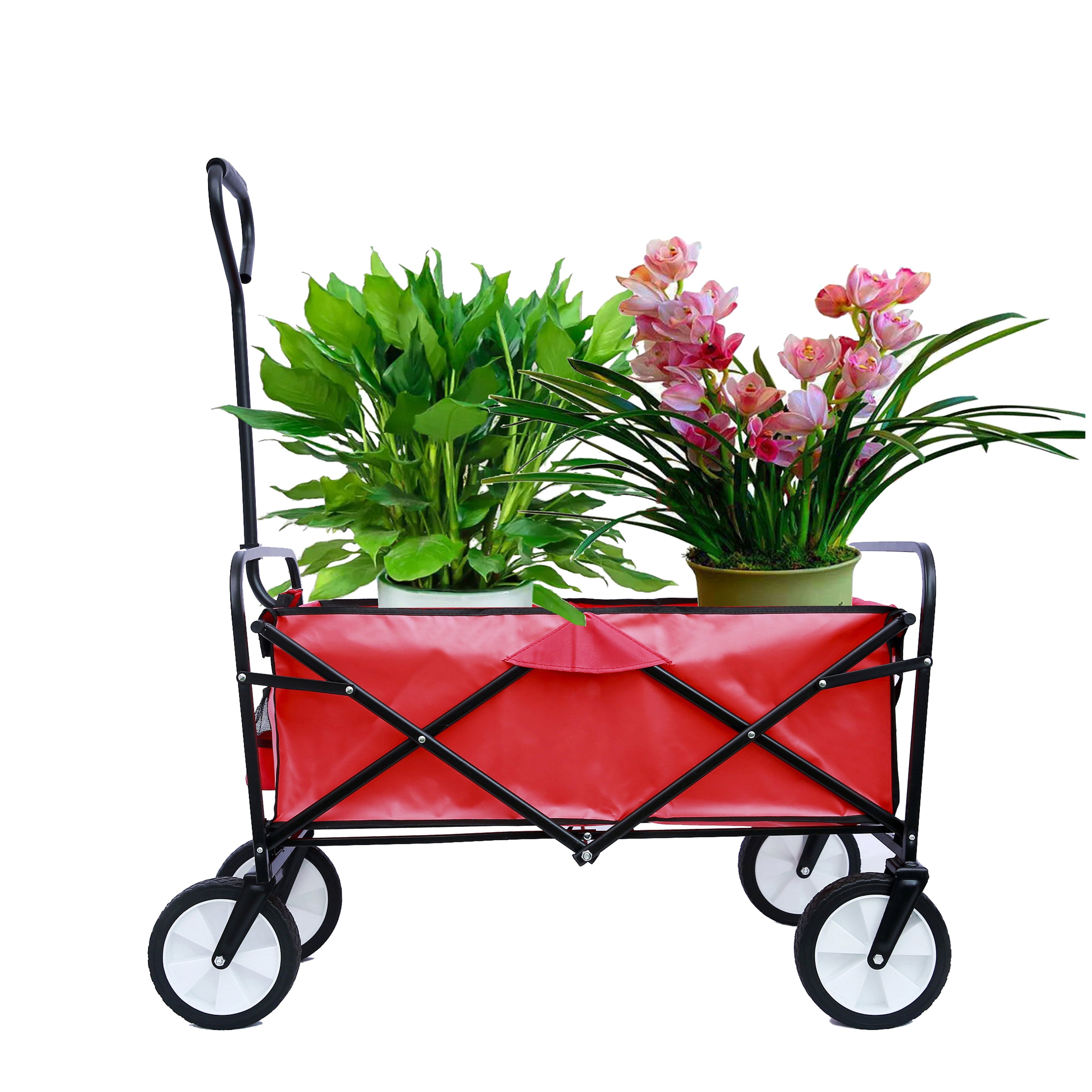 Streamdale Folding Wagon Garden Shopping Beach Cart (Red)