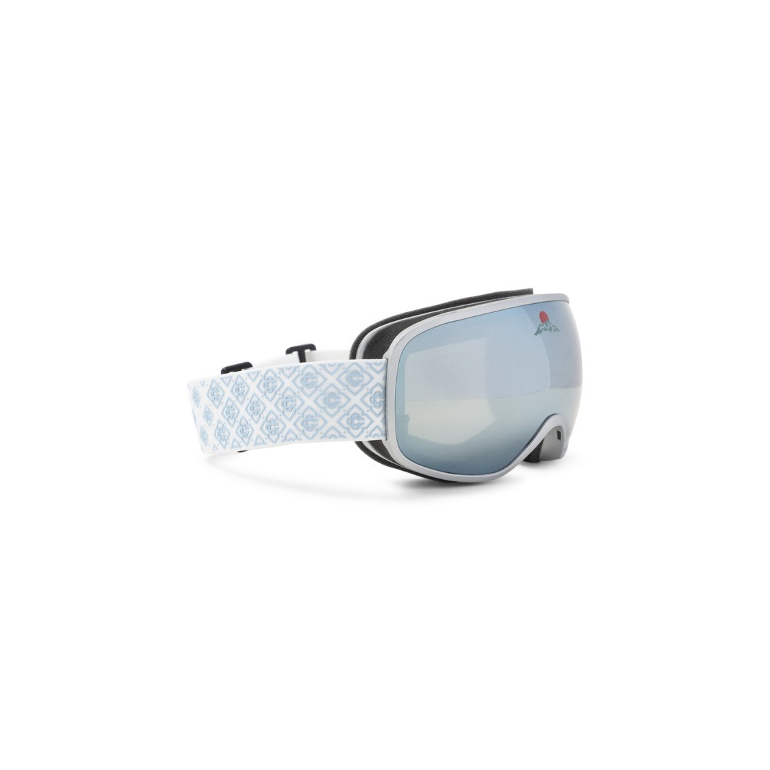 Reflective Light Blue Tinted Goggles With Geometric Pattern