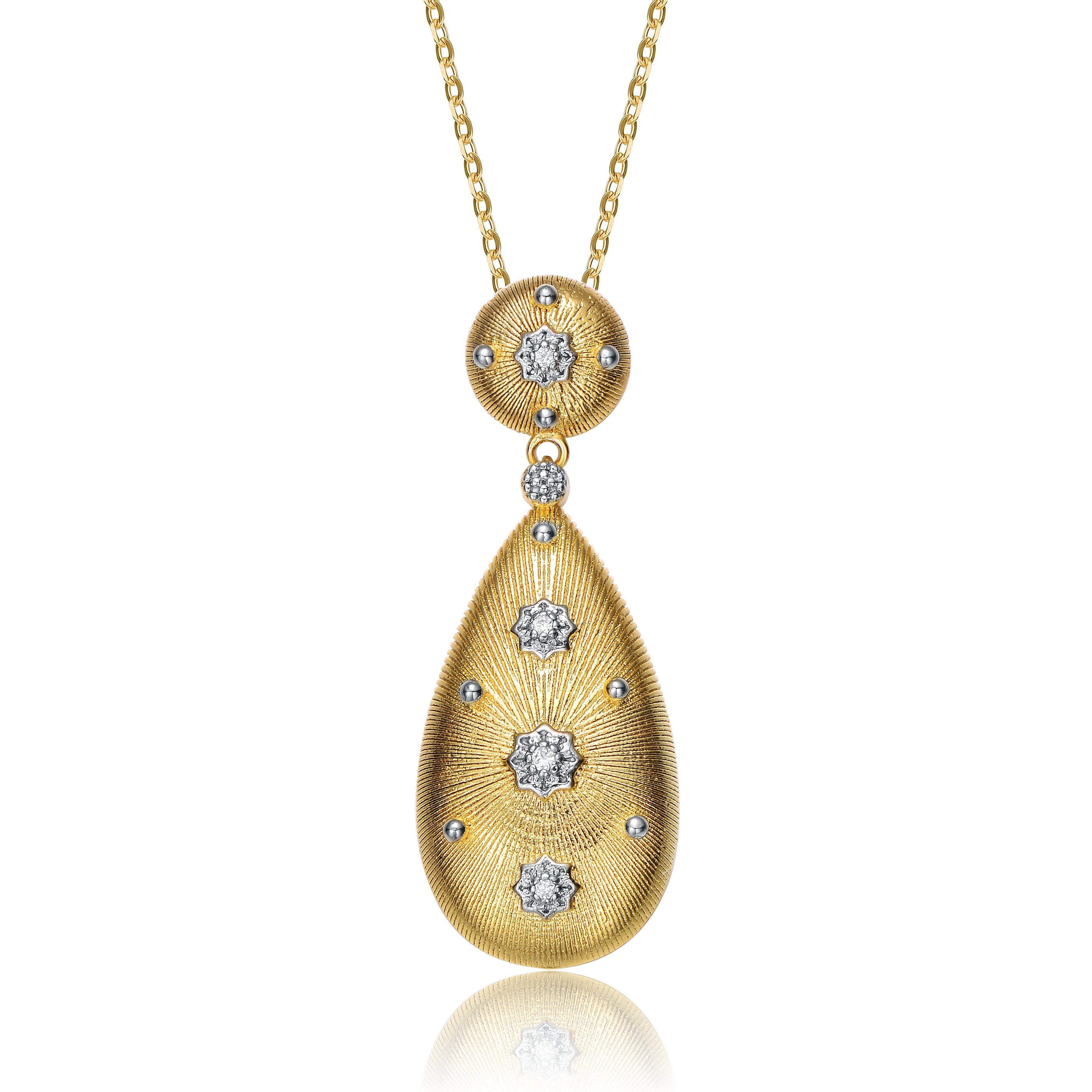 Rachel Glauber 14k Gold Plated Cubic Zirconia Pendant Necklace