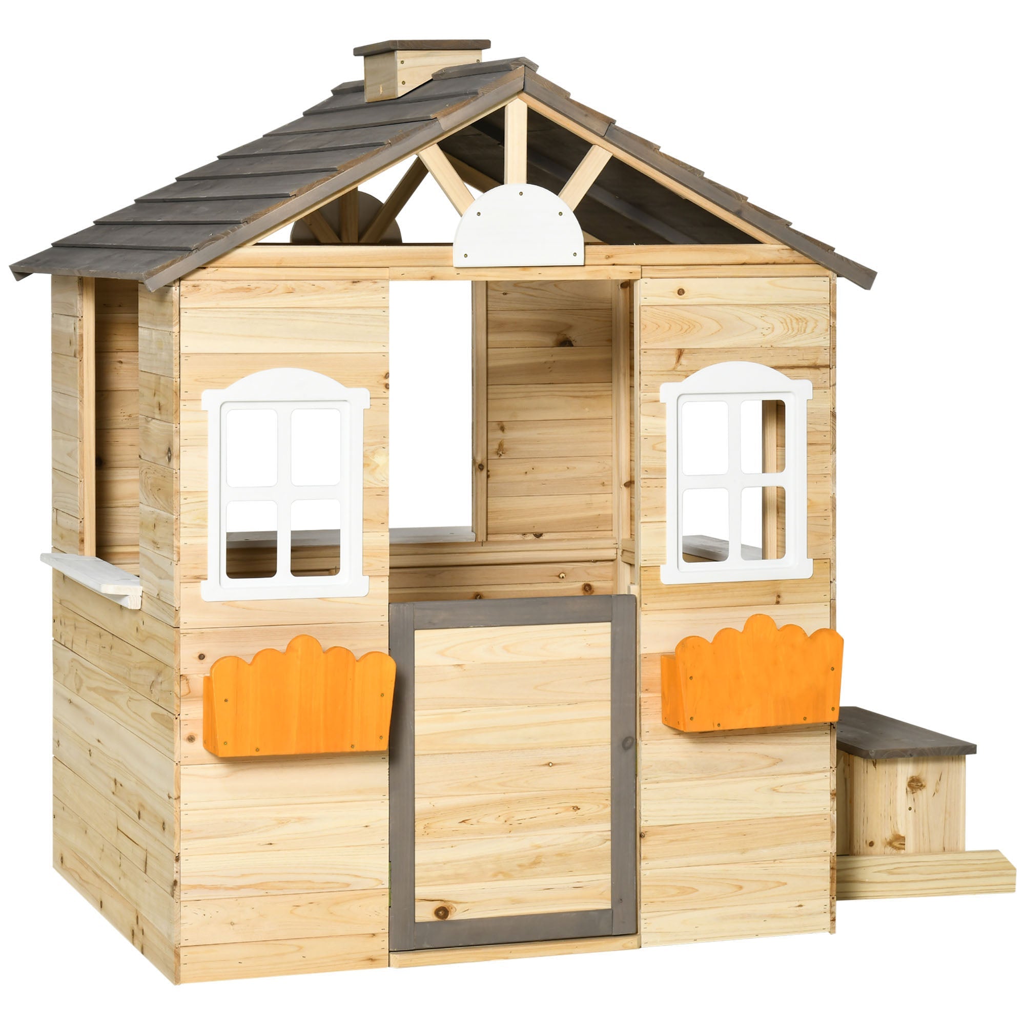 Streamdale Wooden Playhouse for Kids Outdoor Garden Pretend Play Games