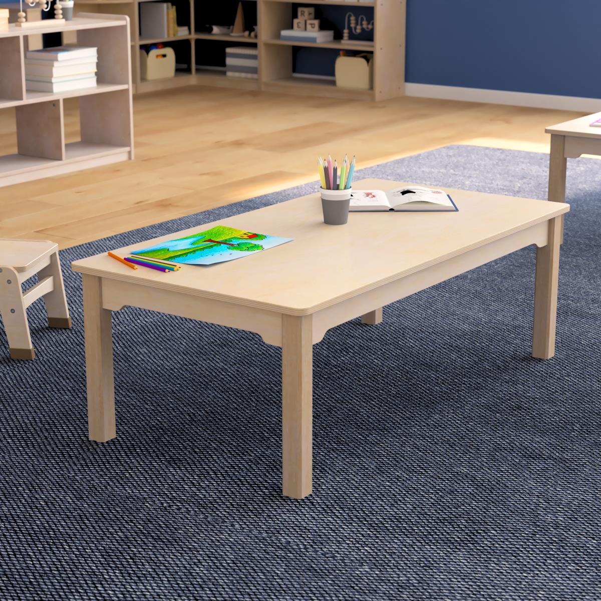 Flash Furniture  23.5 x 47.25 x 14.5 in. Bright Beginnings Commercial Grade Wooden Rectangular Preschool Classroom Activity Table, Beech