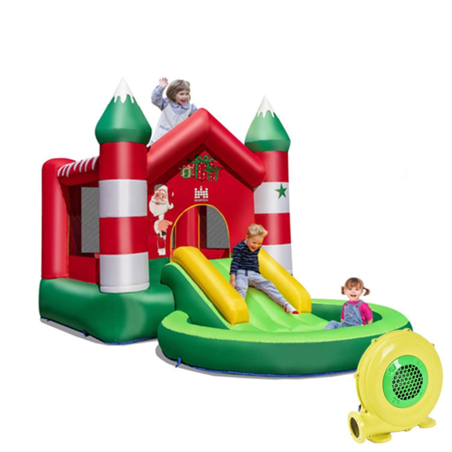 Kids Inflatable Jungle Bounce House Castle with 680W Blower