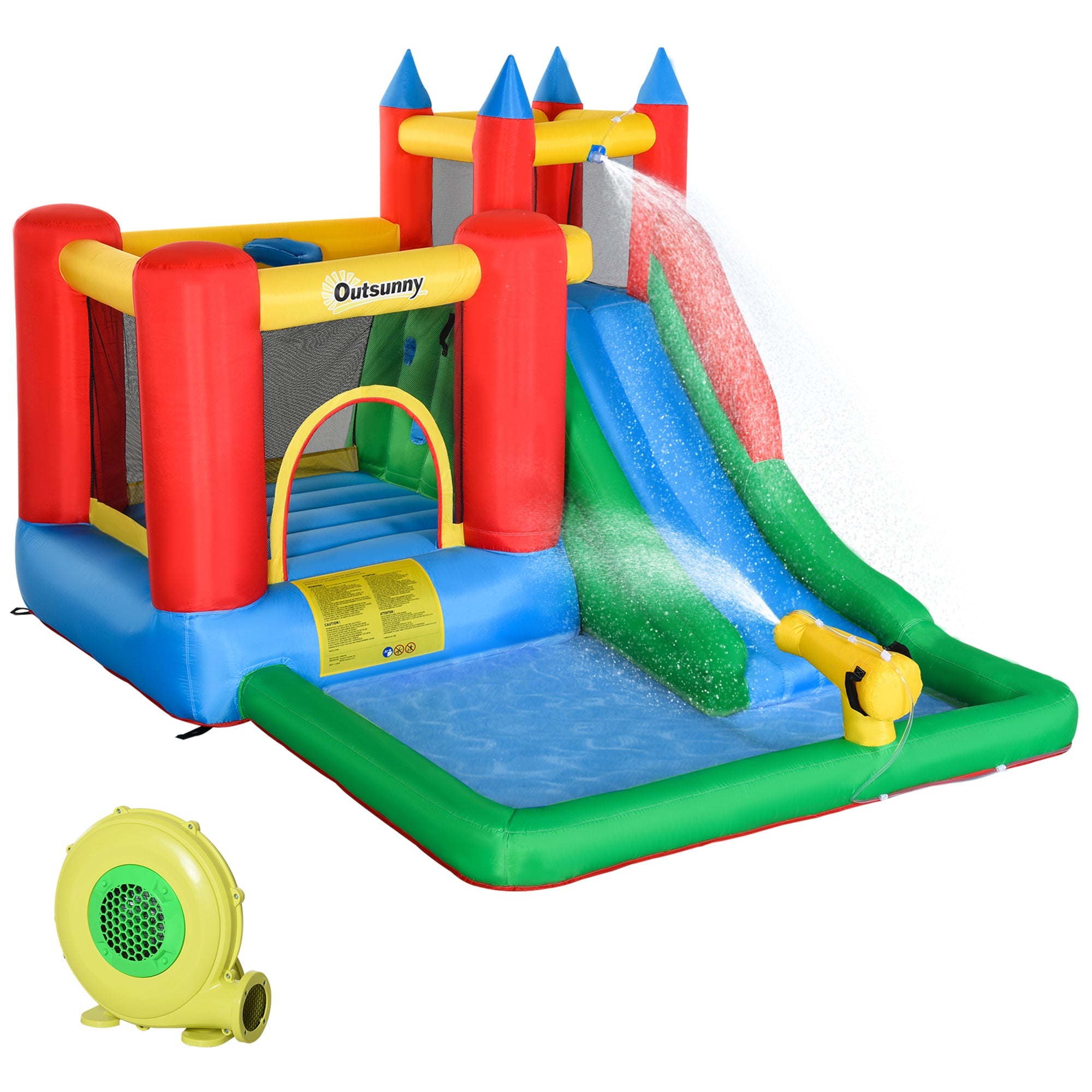 Streamdale Kids' Inflatable Water Slide Pool with Cannon