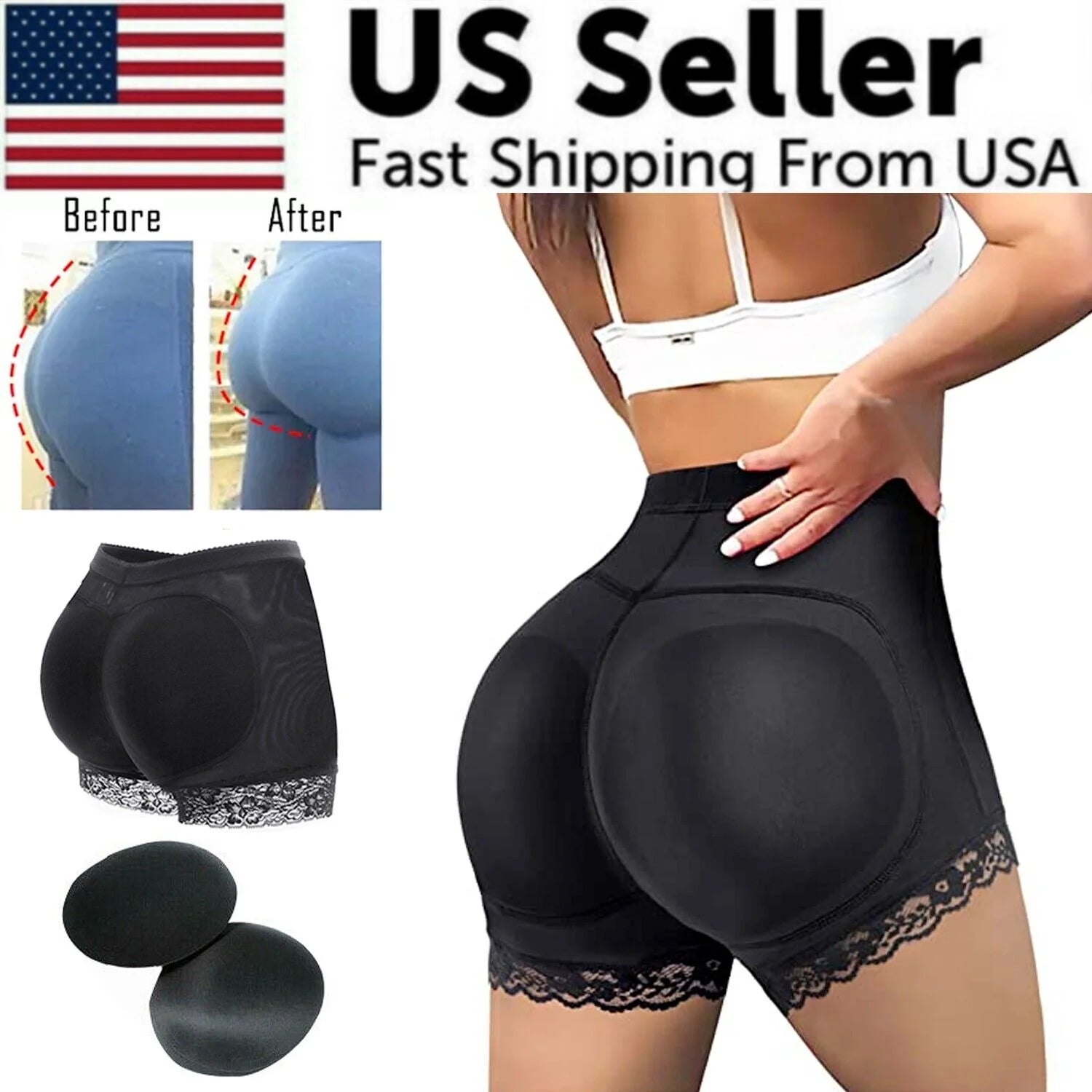 Booty Shaper Padded Underwear Butt Lifter & Hip Enhancer