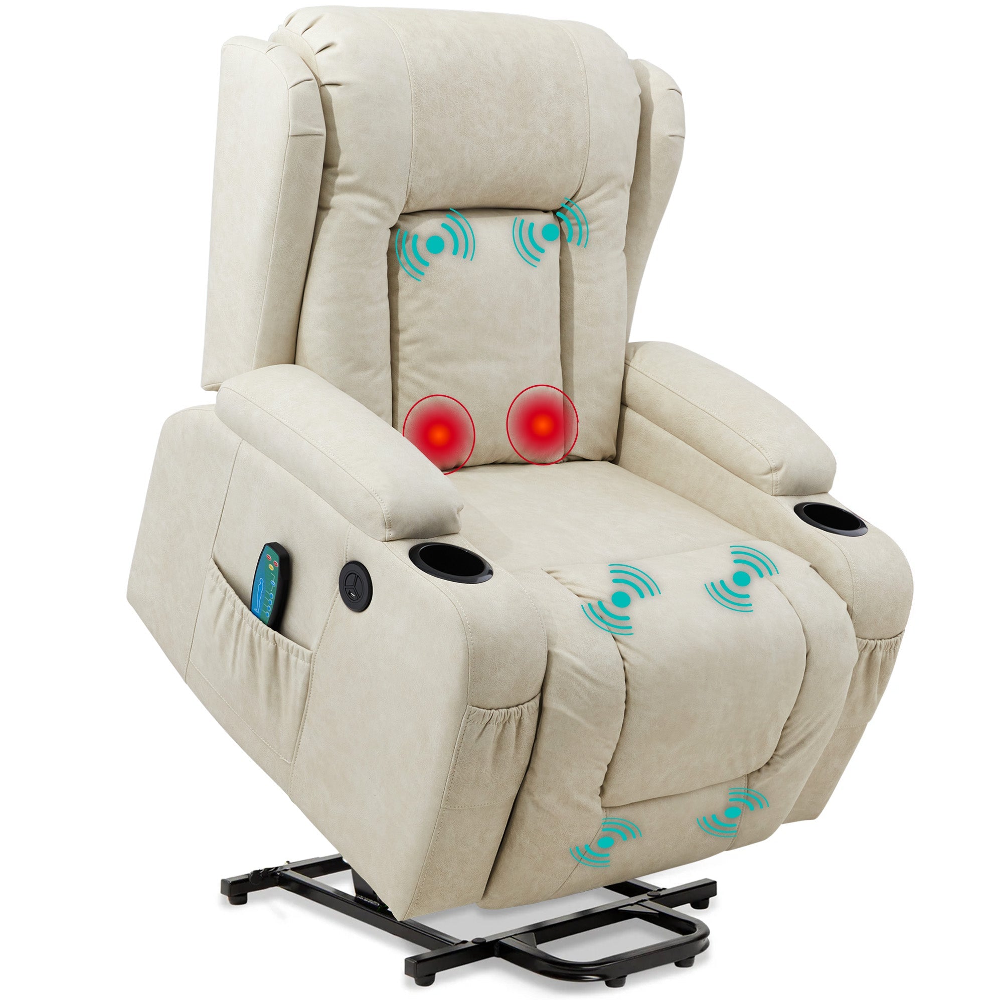 Best Choice Products Electric Power Lift Recliner Massage Chair Furniture w/ USB Port, Heat, Cupholders