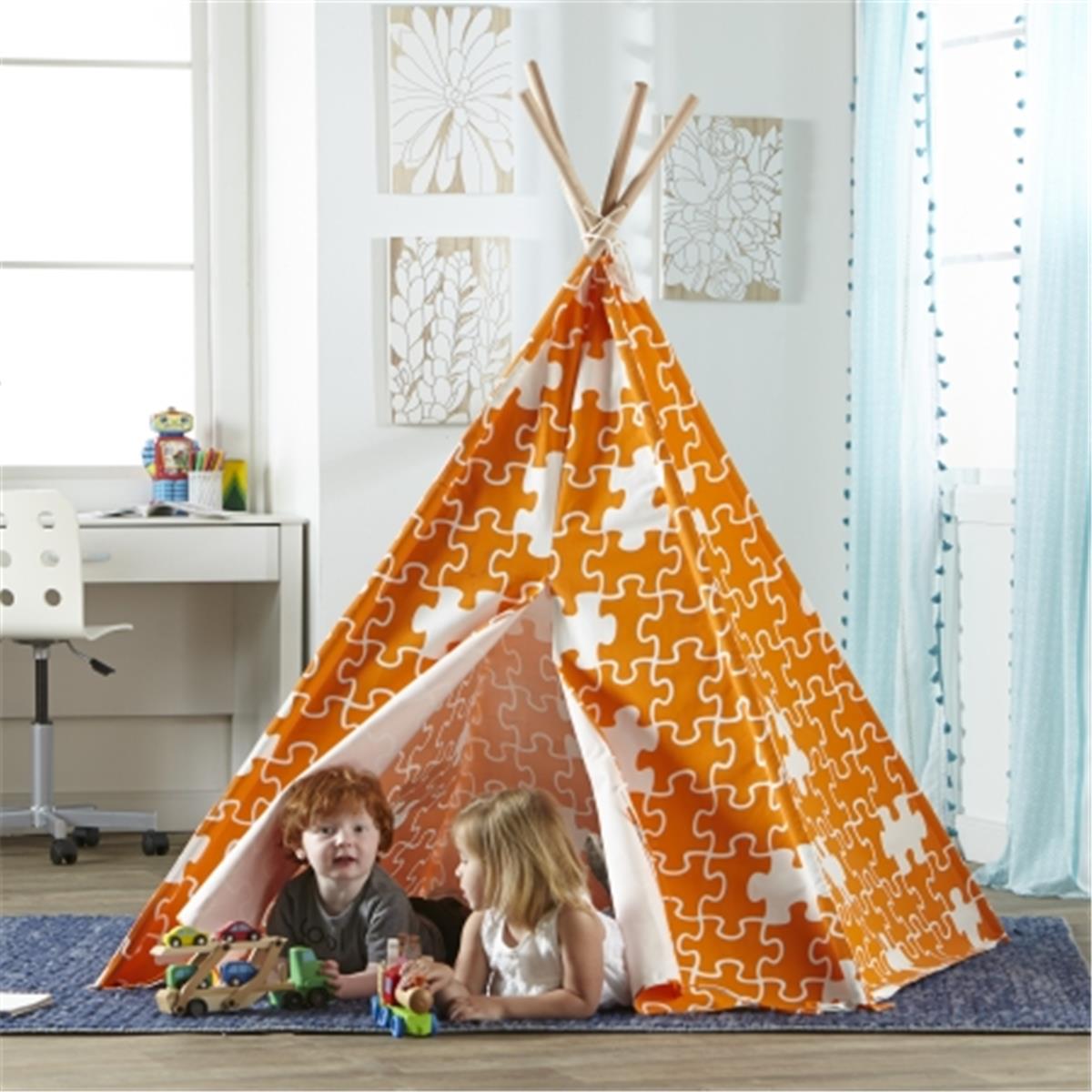Merry Products  Childrens Puzzle Teepee Play Tent Orange