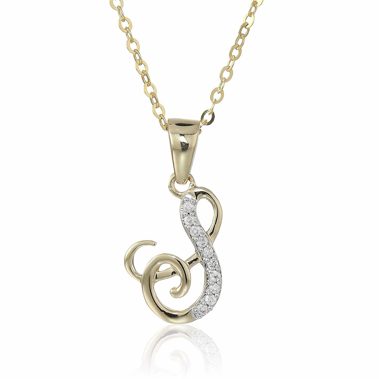 1/20 cttw Diamond Musical Pendant Necklace 14K Yellow Gold with 18 Inch Chain