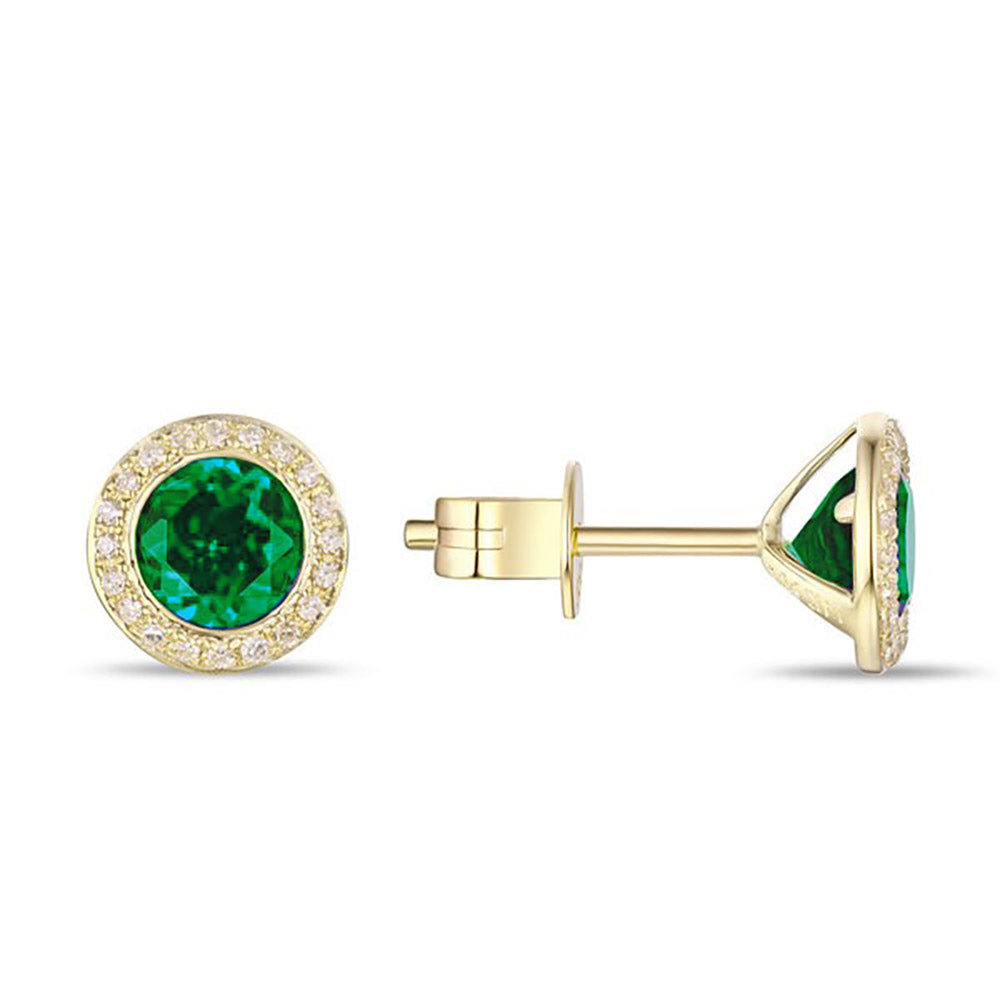 14K Yellow Gold 40 Round 0.1ct Diamonds Earrings, 2 RCOR 1.76ct
