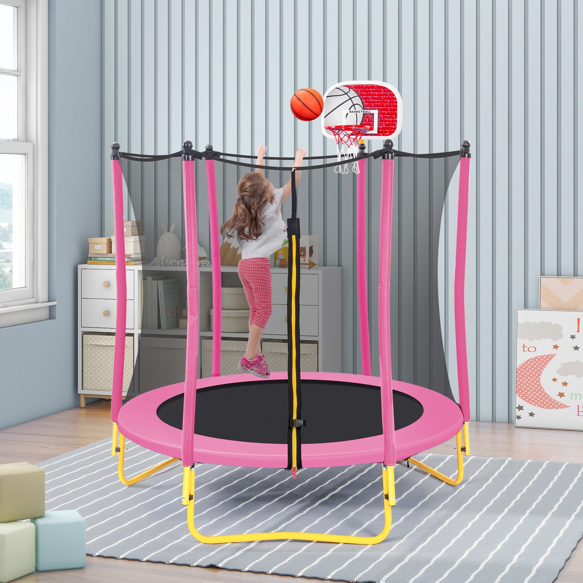 Streamdale 5.5 FT Heavy Duty Trampoline with Basketball Hoop