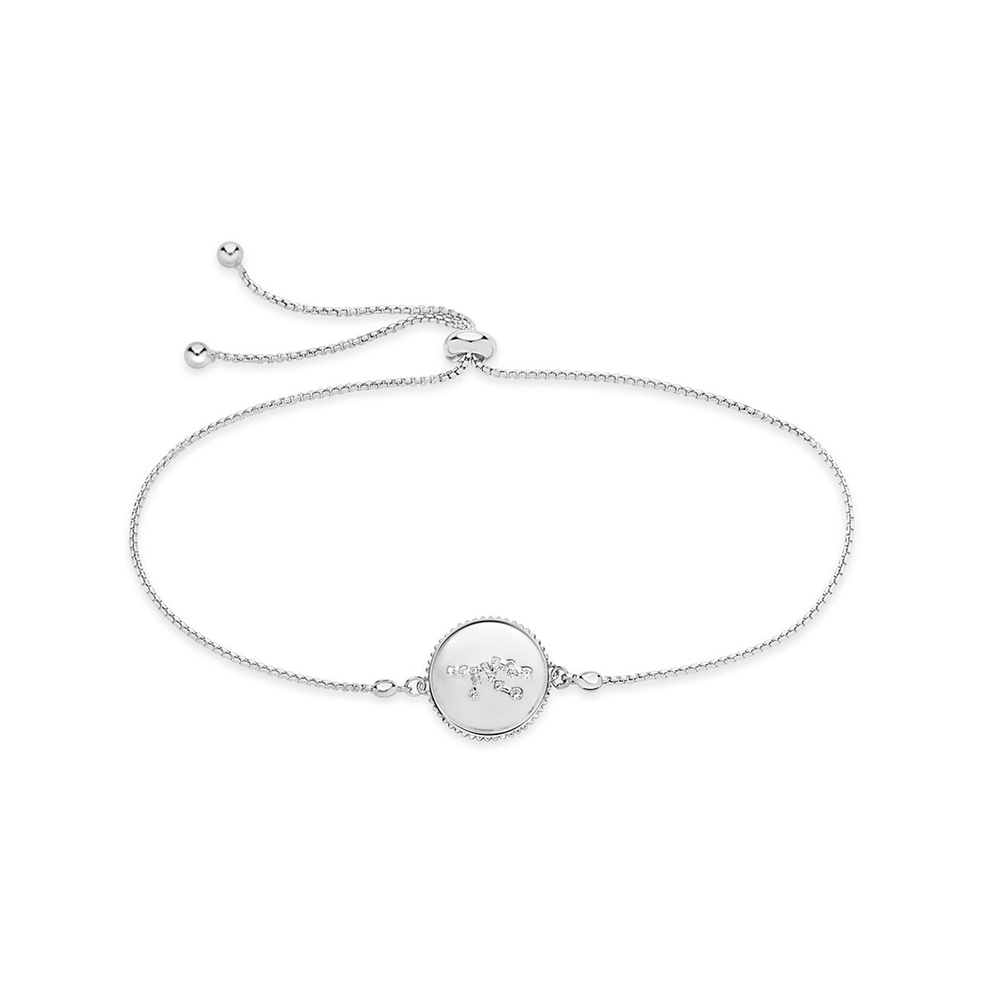 Sterling Silver Constellation Disk Bolo Bracelet