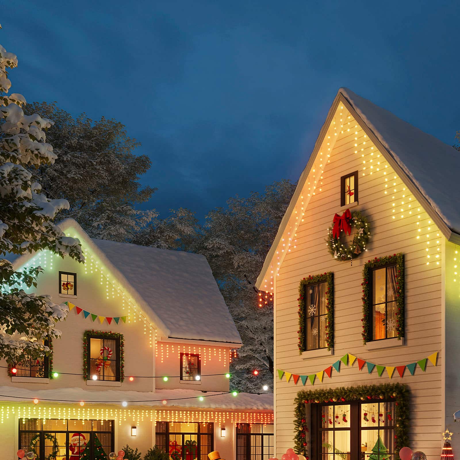 Govee - RGBIC 32.8ft Icicle Lights - Multi