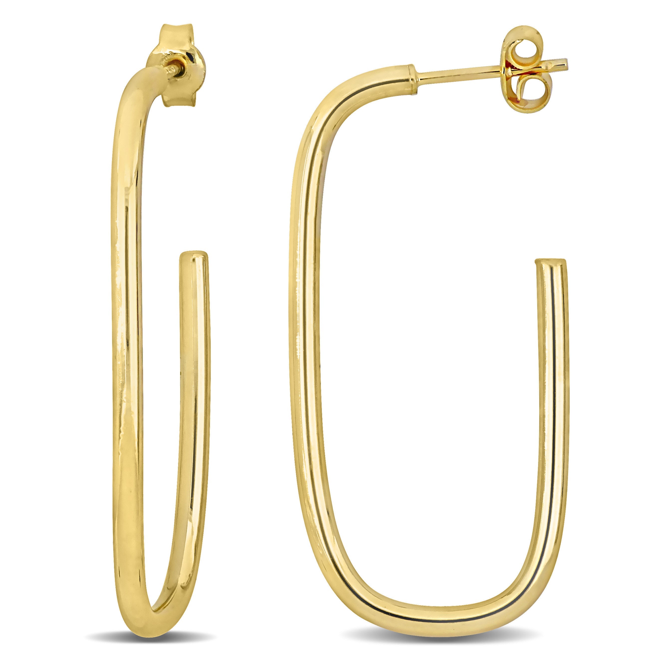 Open Rectangular Earrings in 10K Yellow Gold