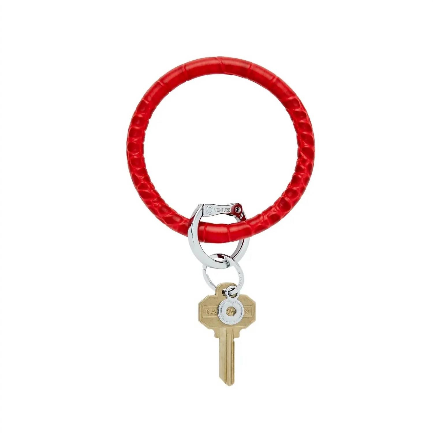Leather Big O Key Ring In Cherry On Top