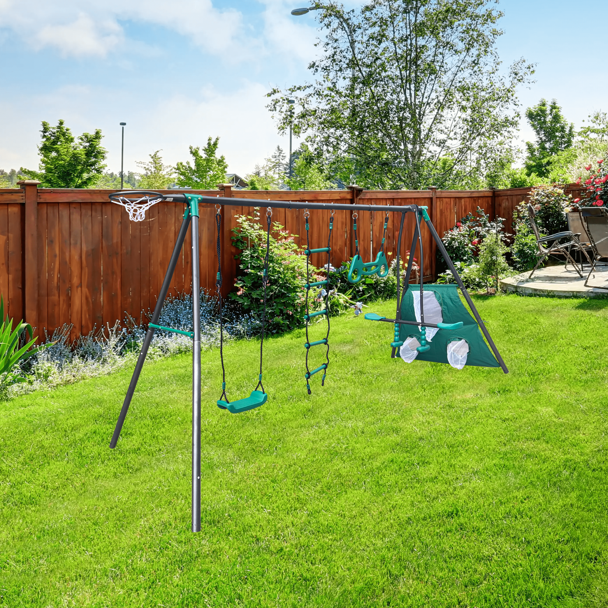 Streamdale Four Swing Set Playground Paradise for Kids