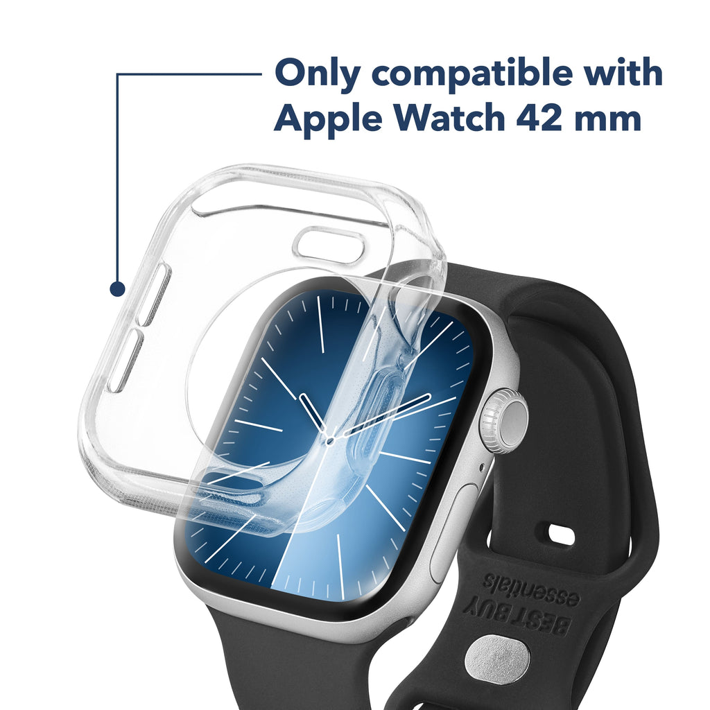 Insignia™ - Bumper Cases for Apple Watch 42mm (2-Pack) - Black/Clear