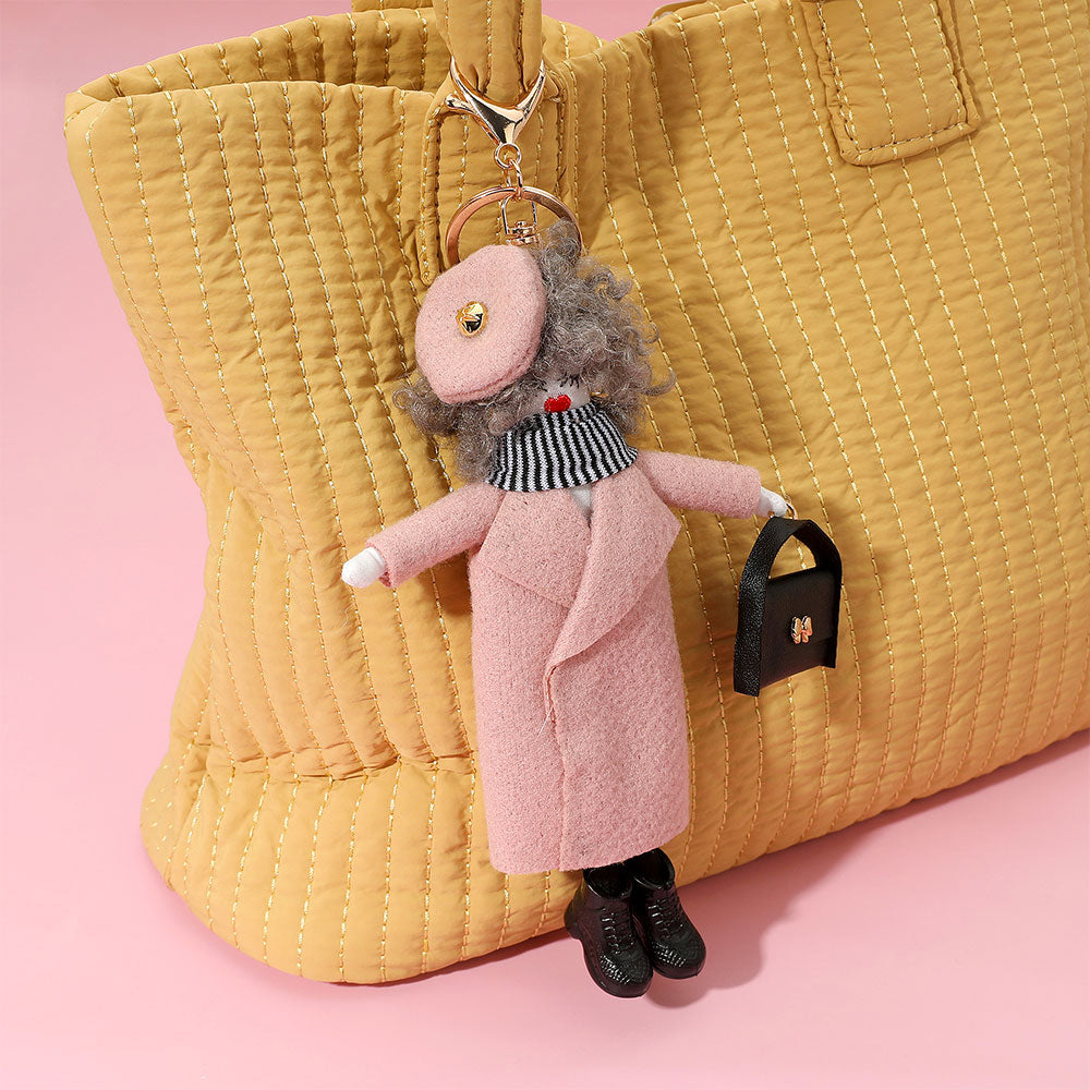 Trench Coat Fashion Doll Keychain / Bag Charm