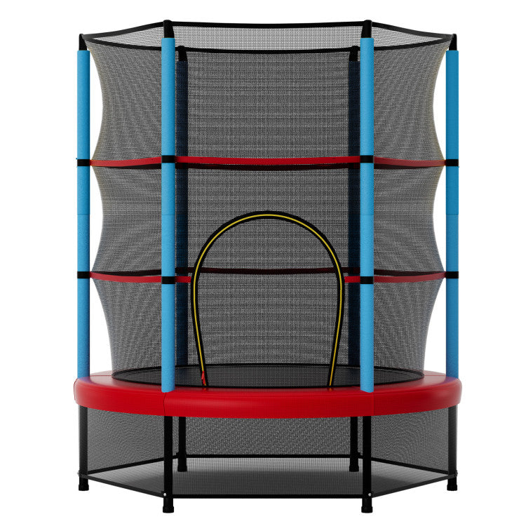 Hivvago Kids Trampoline Recreational Bounce Jumper With Safety Enclosure Net-Navy