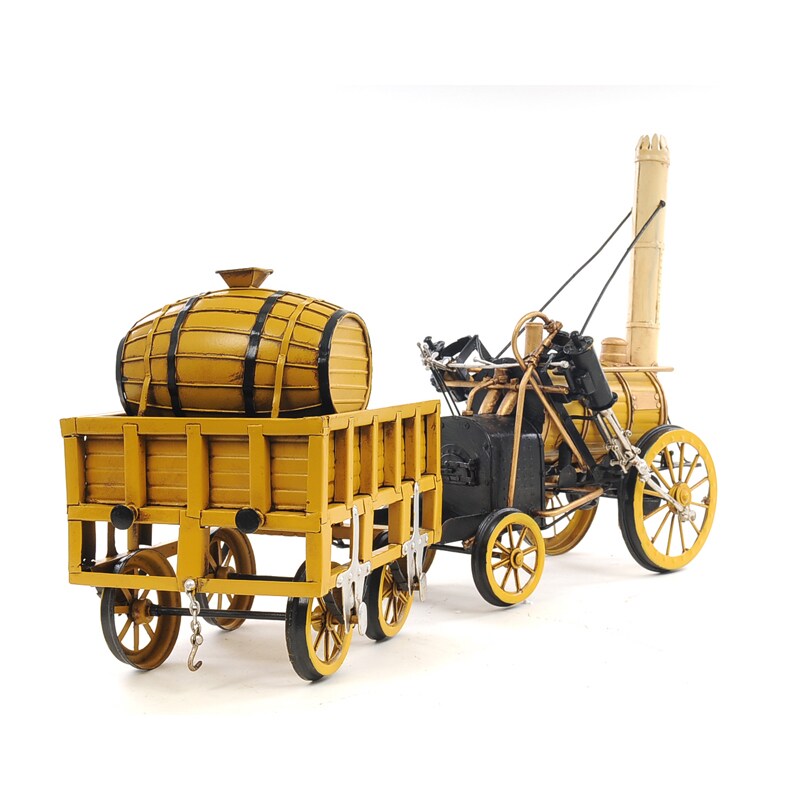 1829 Yellow Stephenson Rocket Steam Locomotive Model