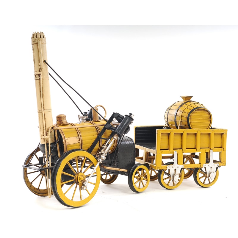 1829 Yellow Stephenson Rocket Steam Locomotive Model