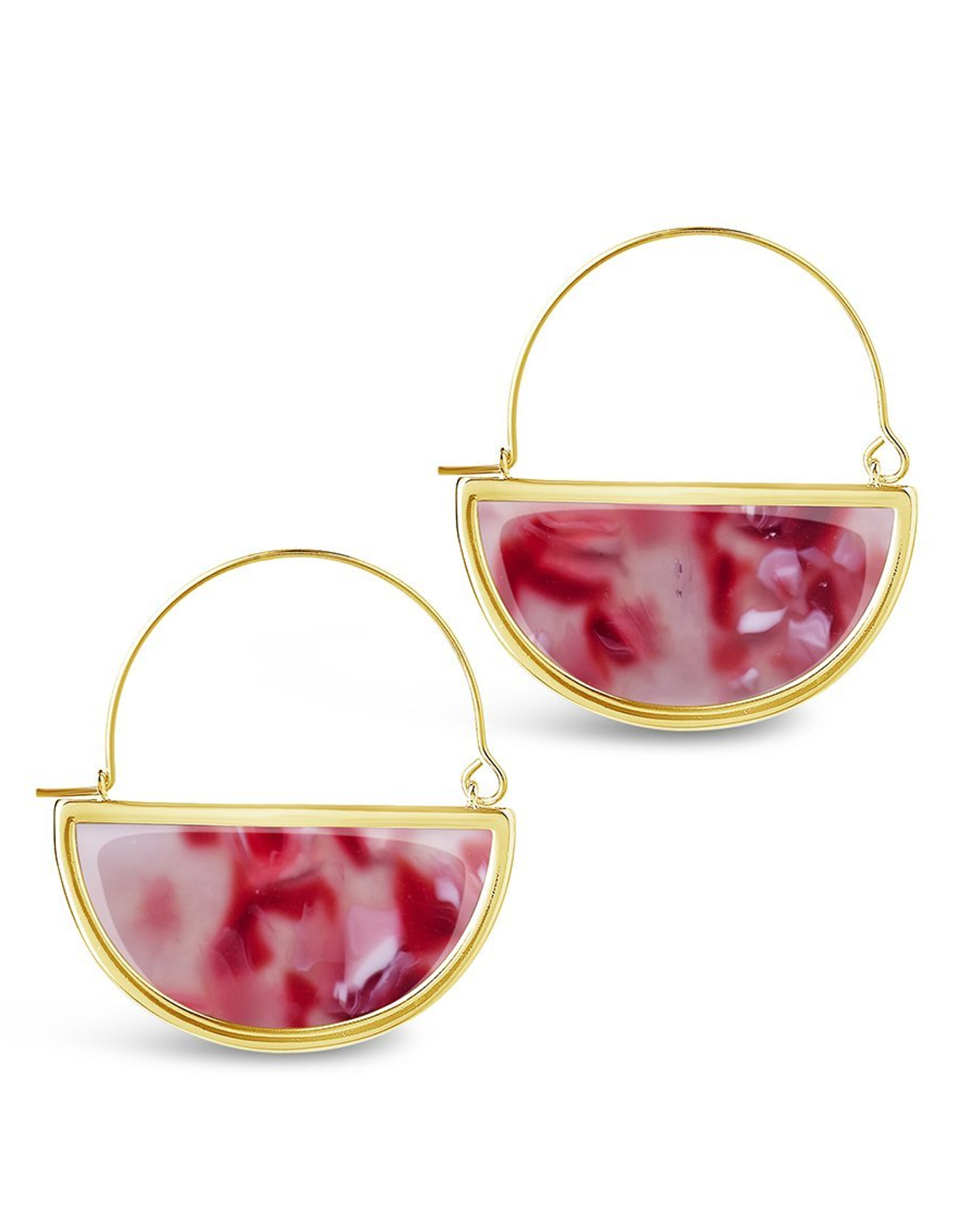 Resin Half Moon Dangle Earrings