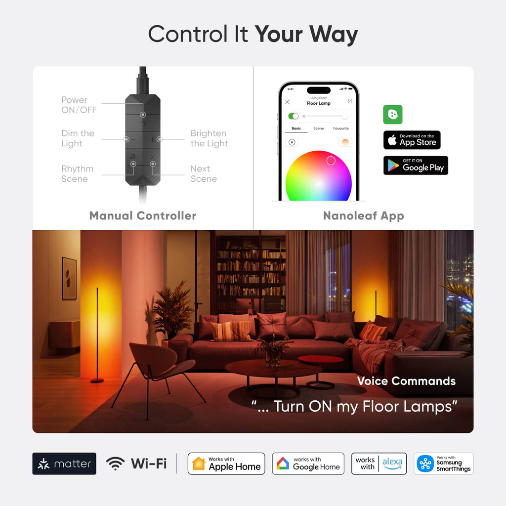 Nanoleaf - Matter Smart Floor Lamp - Multicolor