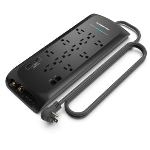 Monster-Essentials-5007 Monster Power Strip/Surge Protector 6 Ft - Black