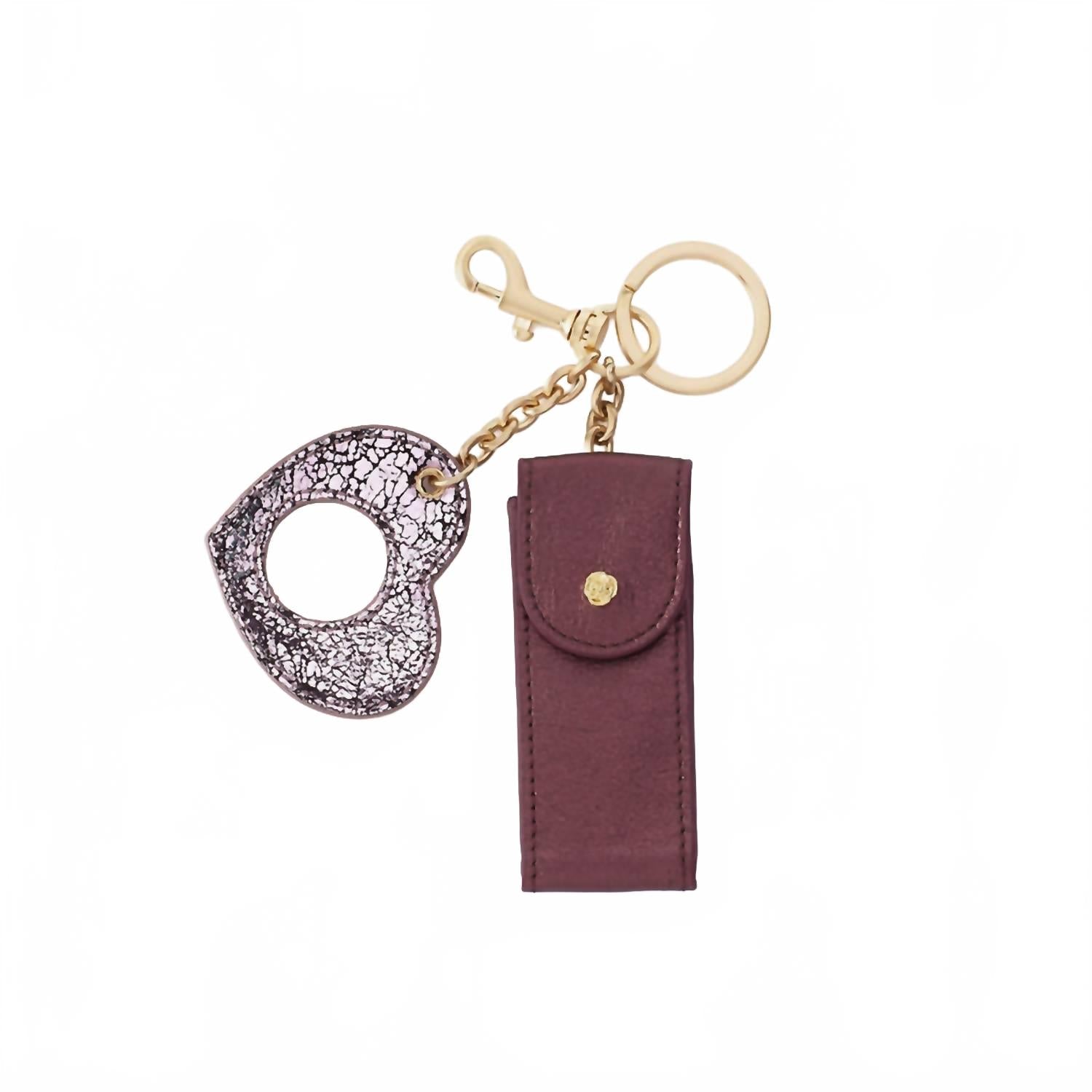 Lipstick Keychain In Frosted Plum