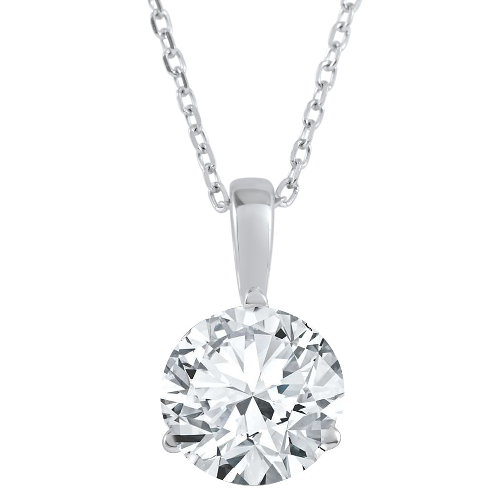 1 ct Solitaire Lab Grown Diamond Pendant available in 14K and Platinum