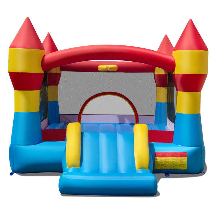3-In-1 Kids Bouncer With Slide Large Jumping Area And Basketball Hoop Without Blower
