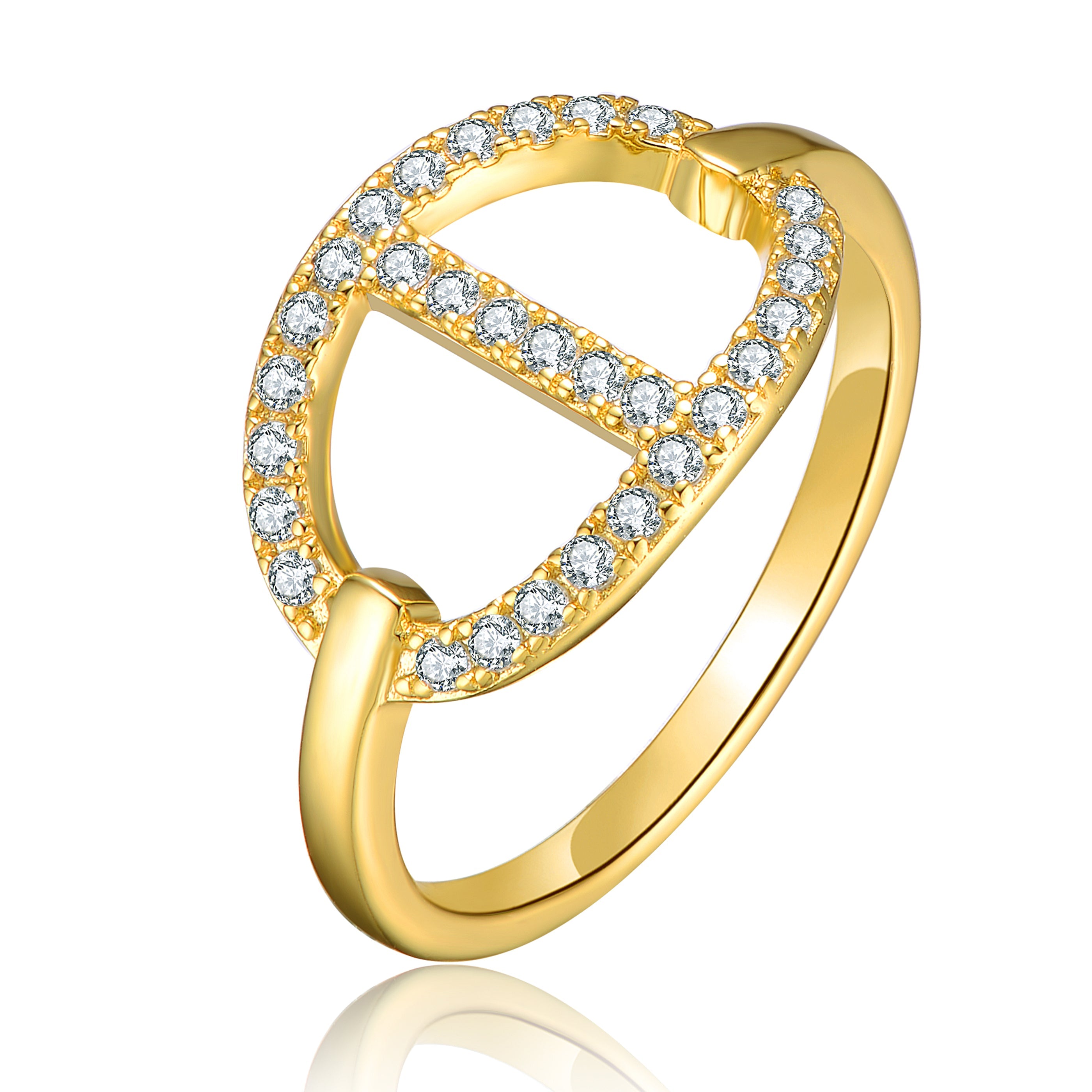 Rachel Glauber 14k Gold Plated Cubic Zirconia ModernRing