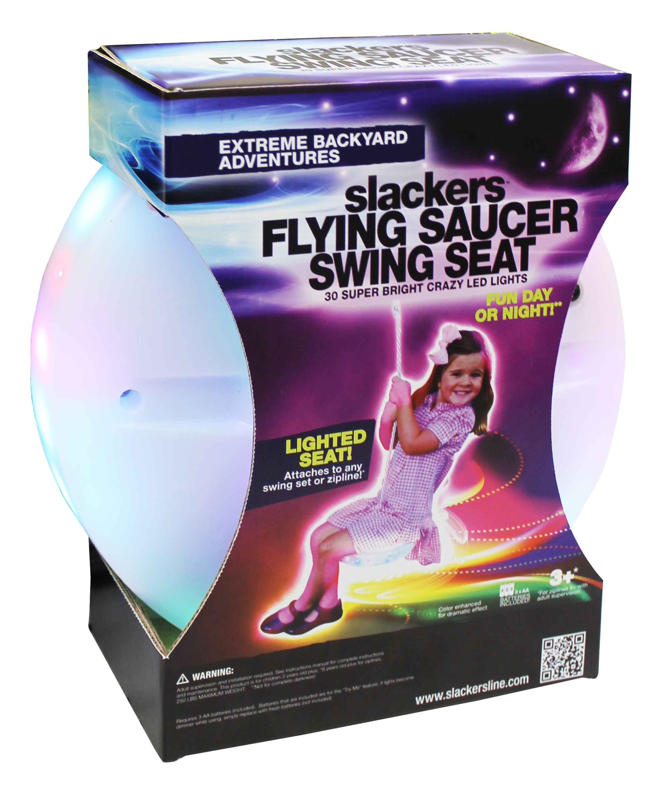 B4 Adventure Slackers Night Riderz LED Flying Saucer Swing Seat
