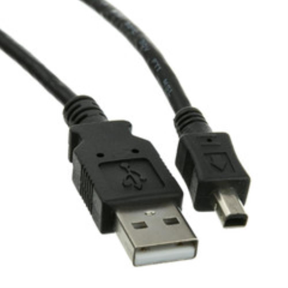Mini 4 Pin USB 2.0 Cable, Black, Type A Male to 4 Pin Mini-B Male, 6 foot