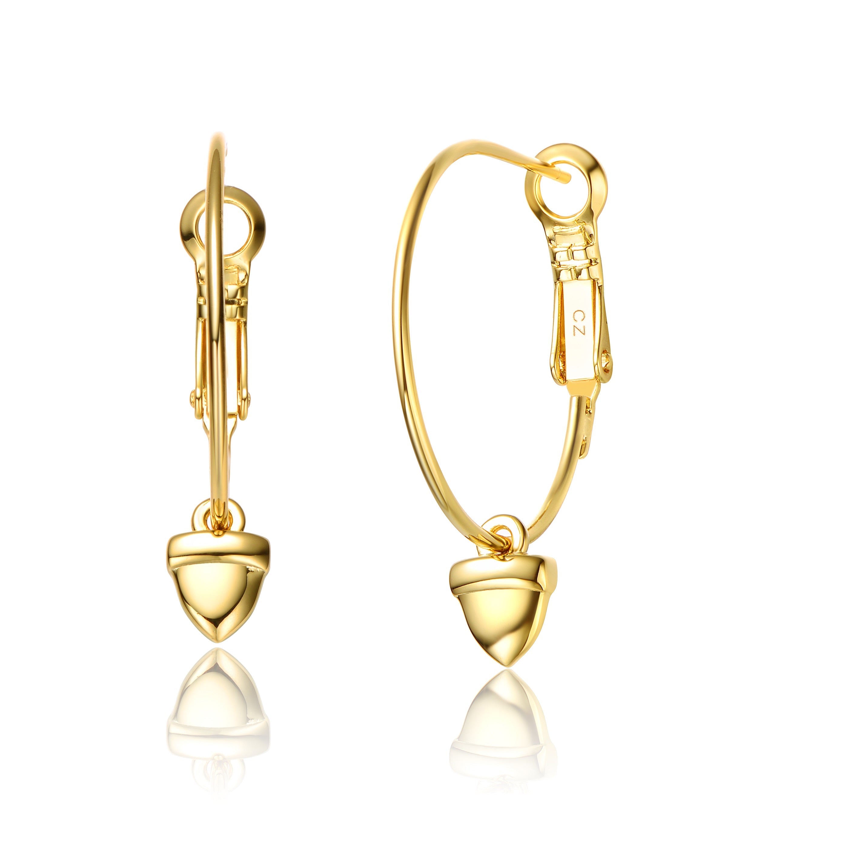 Rachel Glauber 14k Gold Plated Cubic Zirconia Heart Hoop