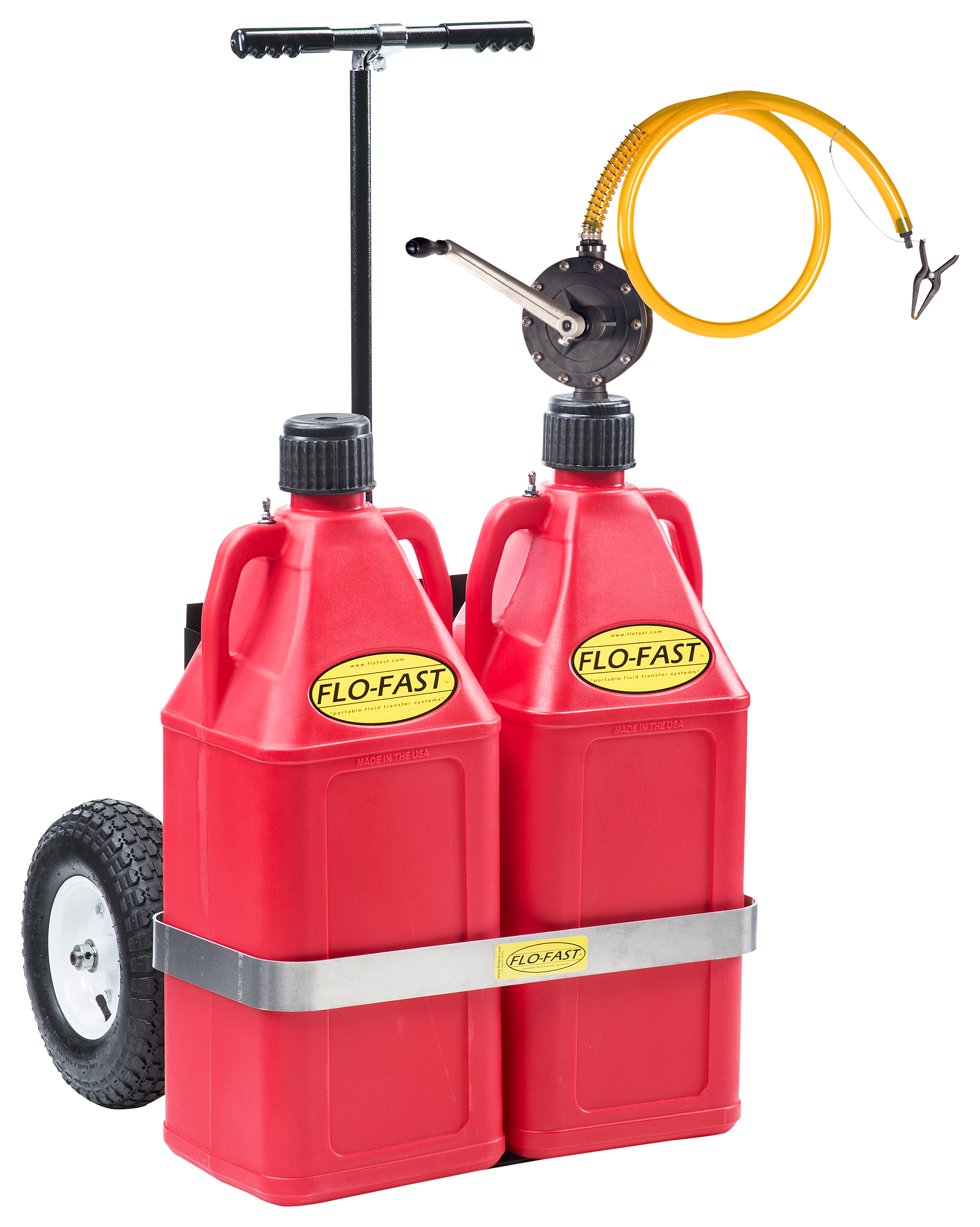 FLO-FAST Professional Model Pump, 2 Gasoline Containers and Cart System