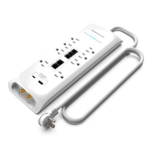 Monster-Essentials-5005W Monster Power Strip/Surge Protector 12 Outlets 2 USB Ports 6ft Long - White