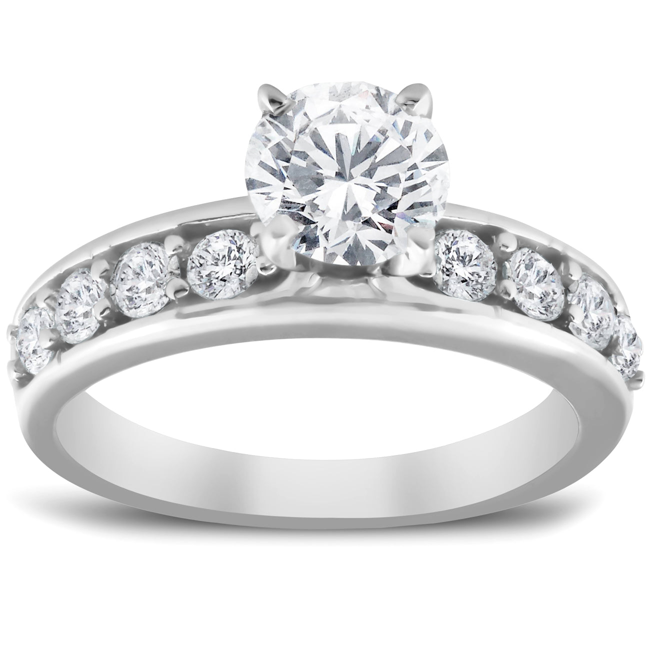 2 Ct Round Cut Diamond Engagement Solitaire Ring 14k White Gold