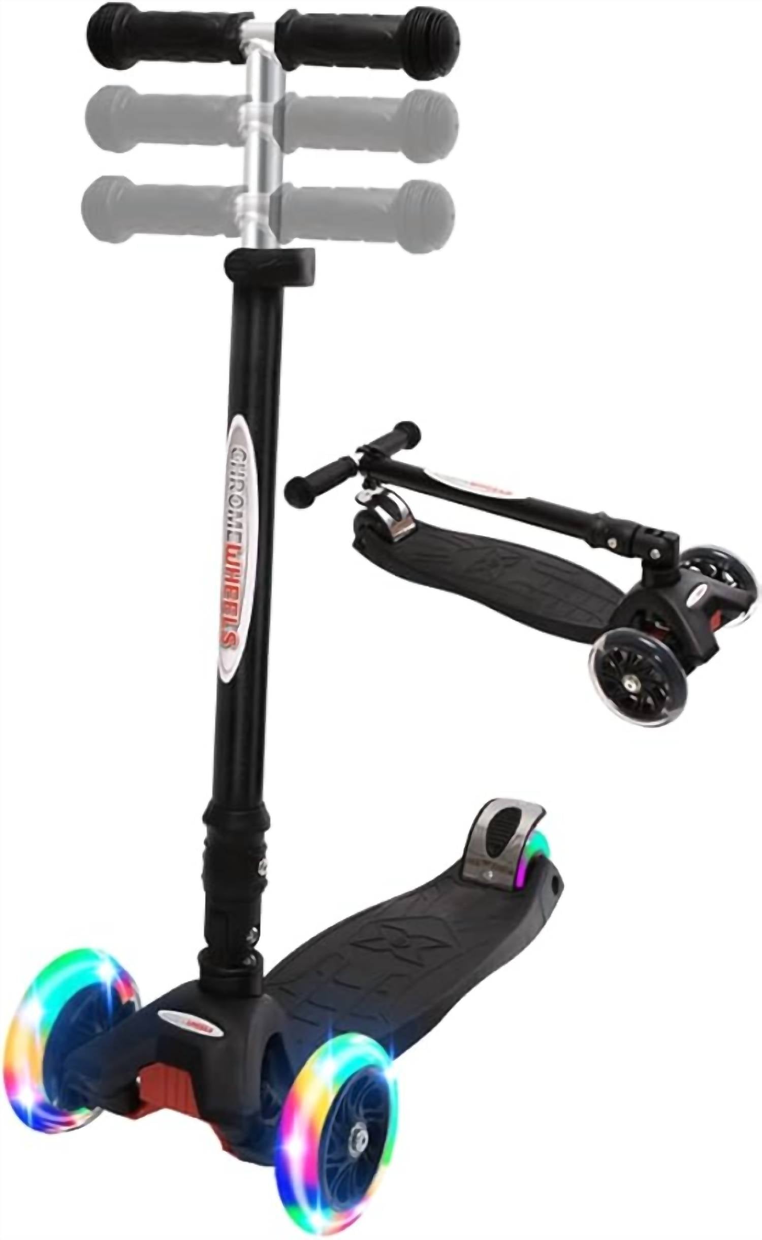 Mega Glidekick Scooter With Led Lights In Black