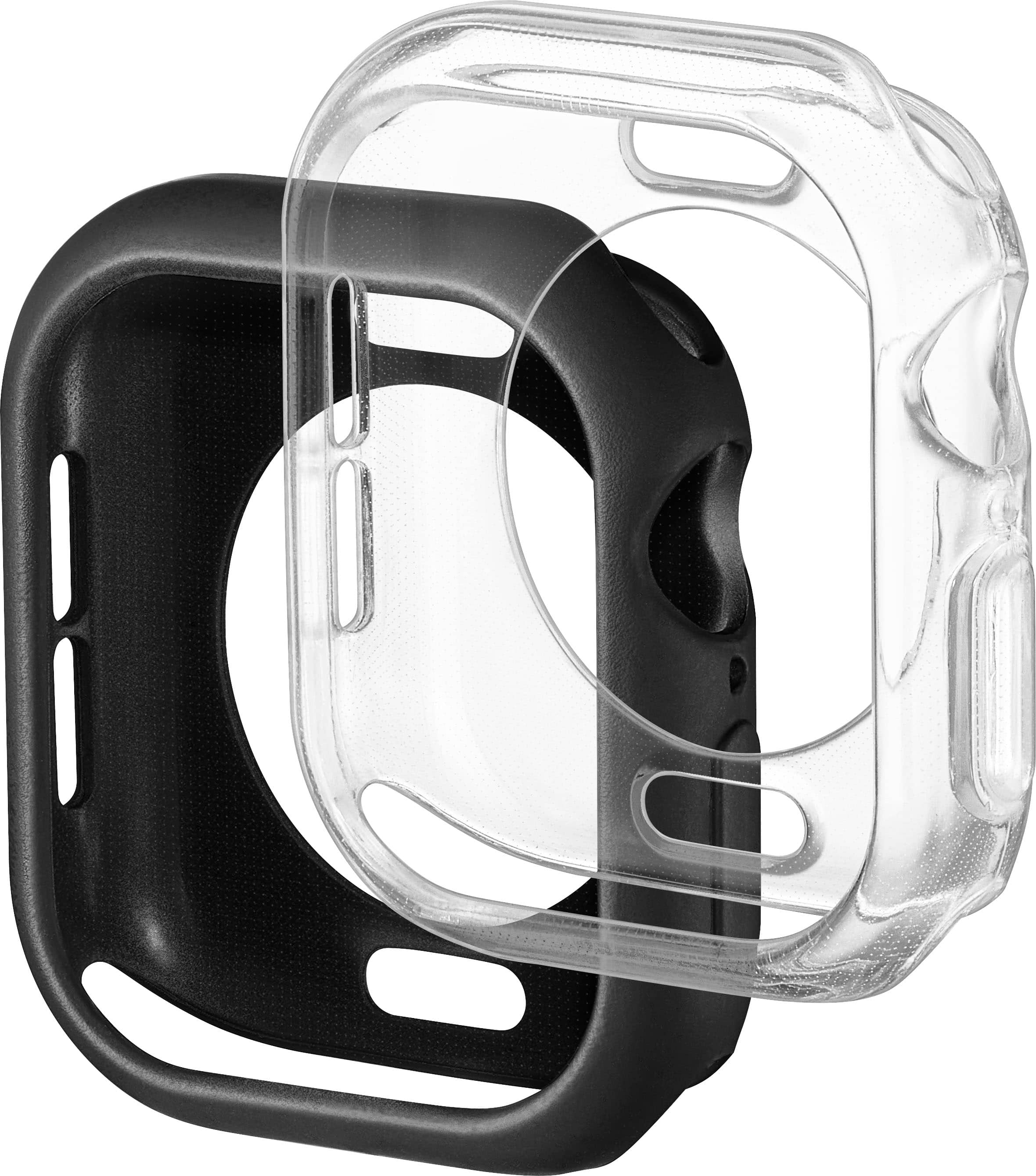 Insignia™ - Bumper Cases for Apple Watch 42mm (2-Pack) - Black/Clear