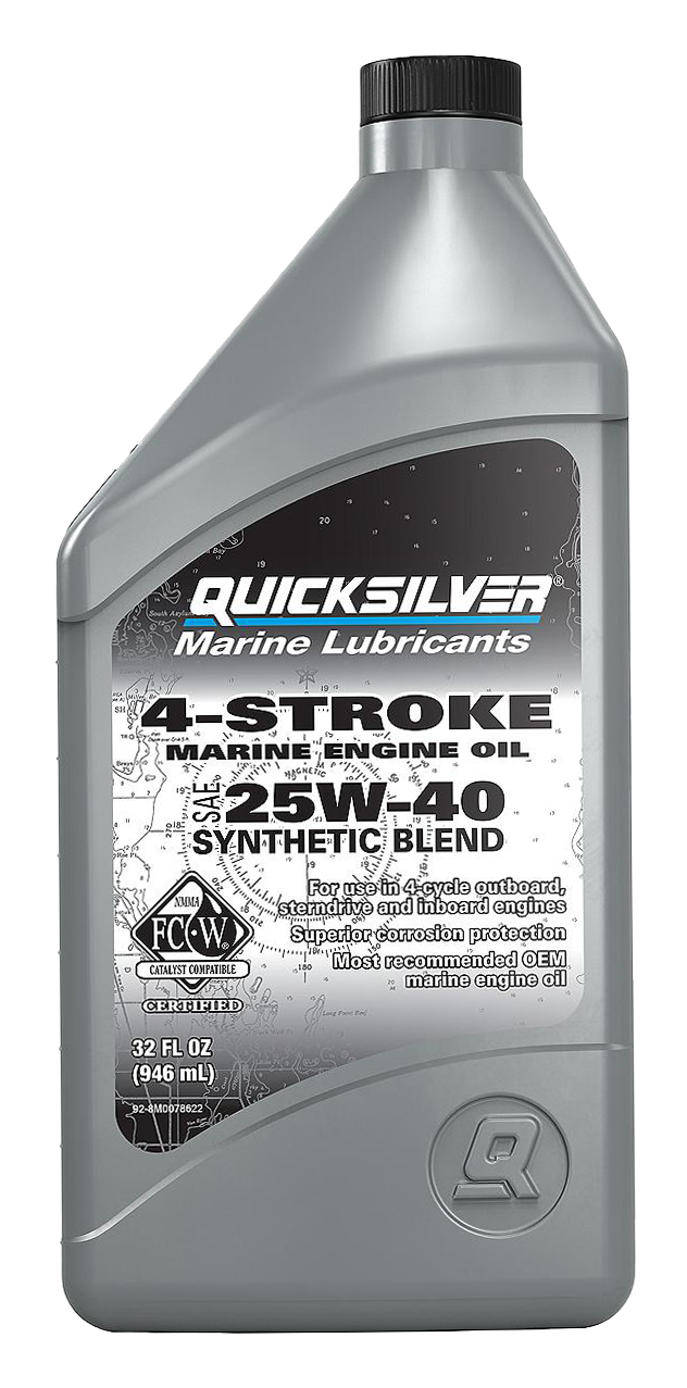 Quicksilver SAE 25W-40 Synthetic Blend 4-Stroke Marine Engine Oil