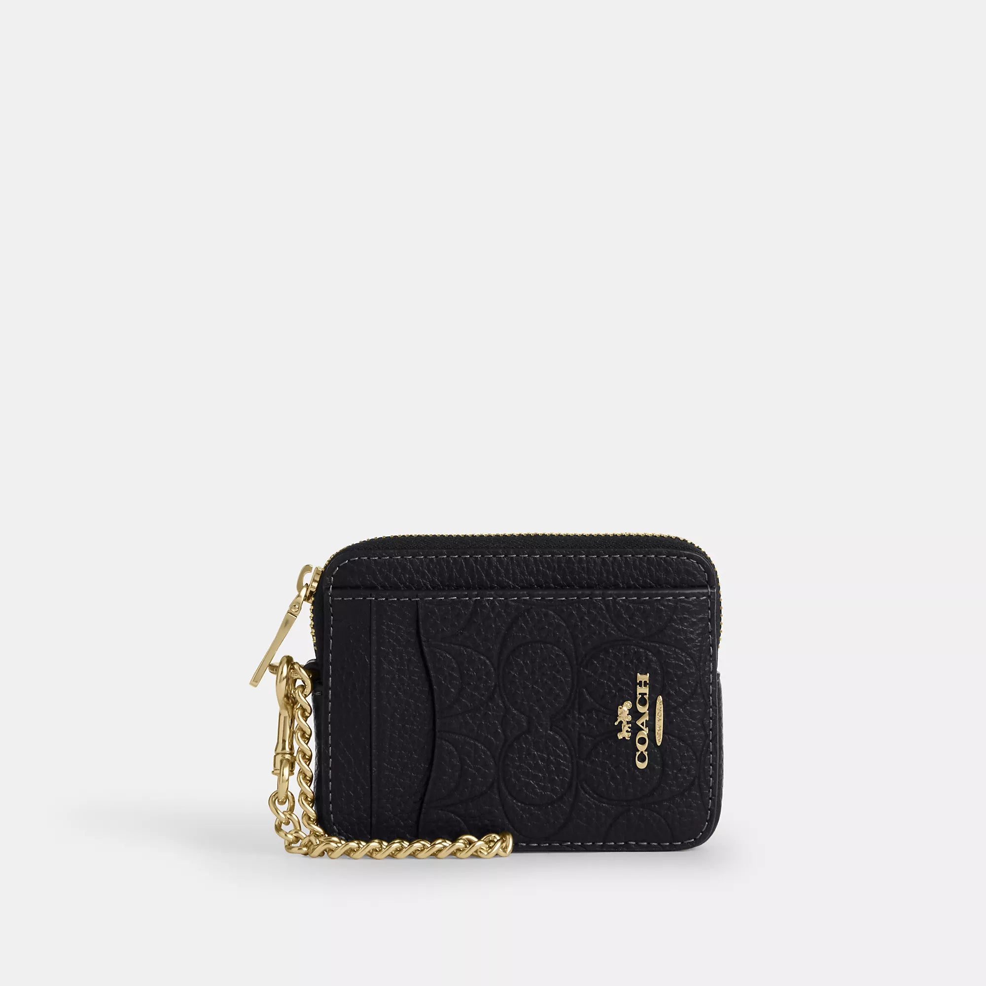 Coach Outlet Zip Card Case In Signature Leather