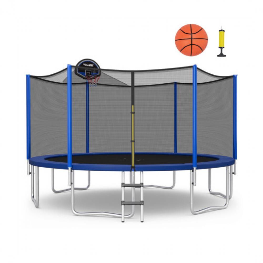 Outdoor Recreational Trampoline with Enclosure Net