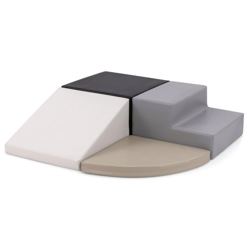 Hivvago 4-Piece Climb and Crawl Foam Block Play Set for Infant Baby-Black