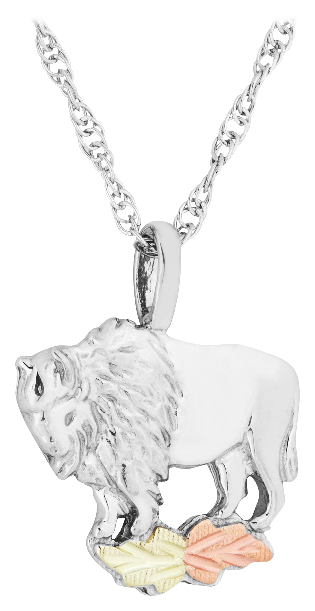 Landstroms Buffalo Black Hills Gold with Sterling Silver Necklace