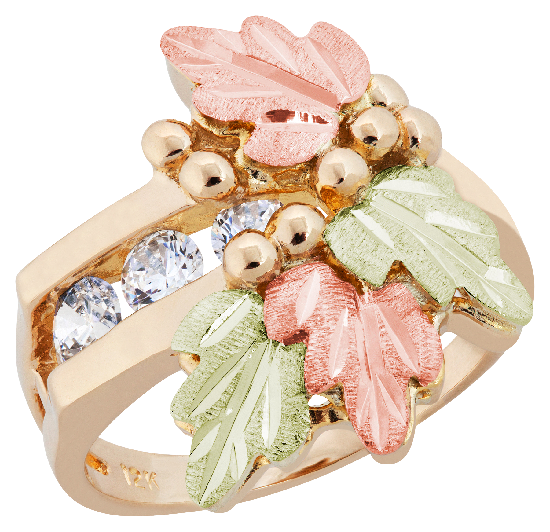 Landstrom's Black Hills Gold Ring with Leaves for Ladies