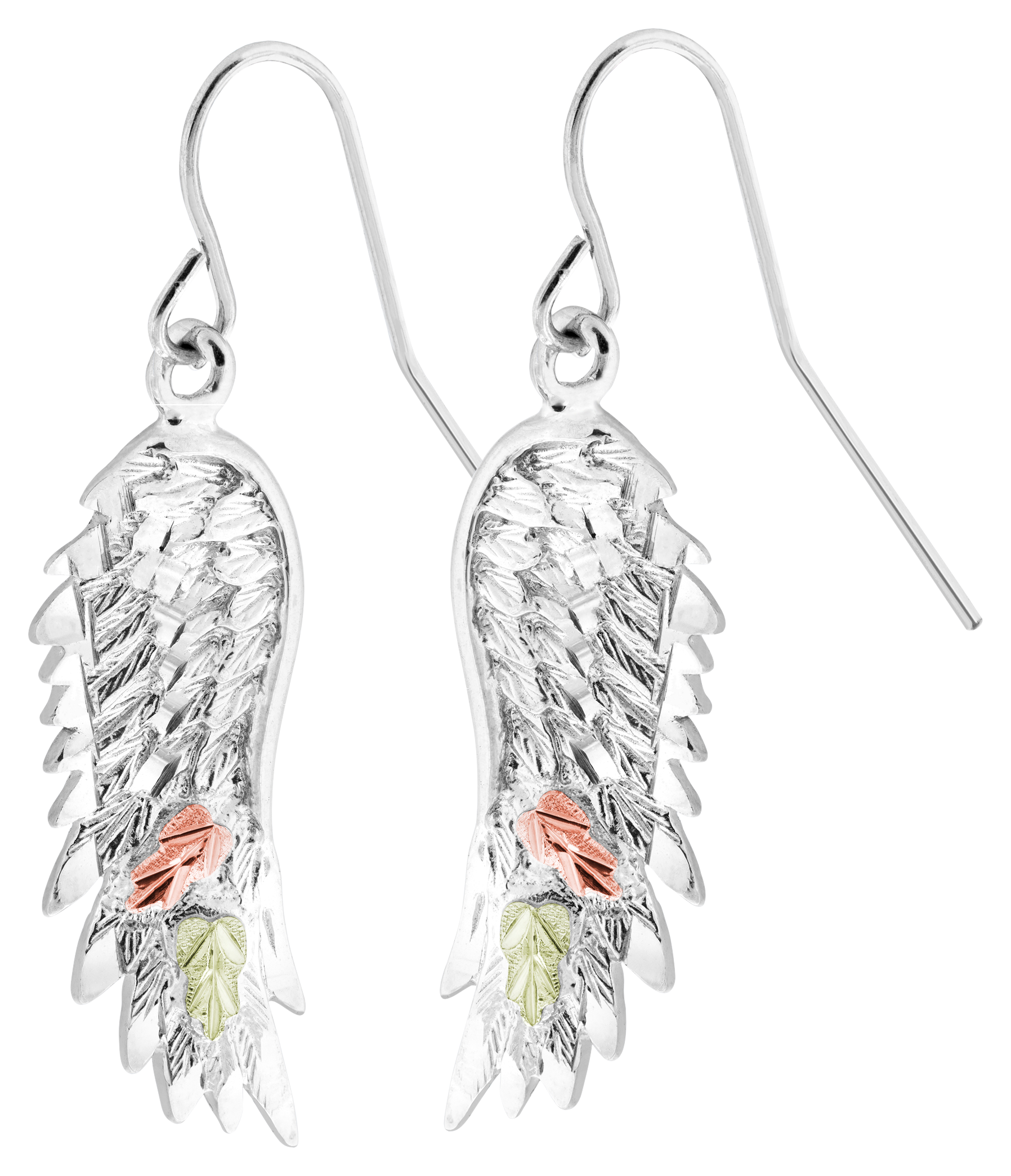 Landstrom's Sterling Silver Black Hills Gold Angel Wing Earrings