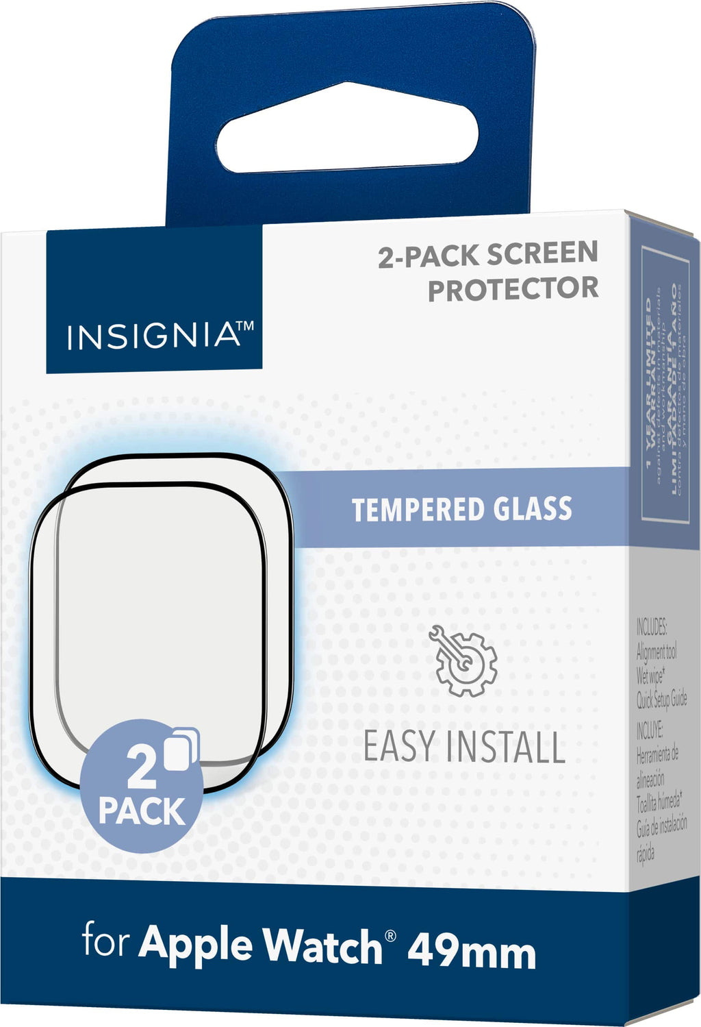 Insignia™ - Tempered Glass Screen Protectors for Apple Watch Ultra 49mm (2-Pack) - Clear