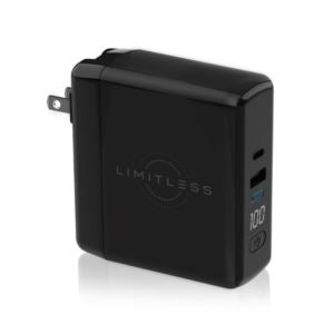 Limitless Innovations LIM-WC10PB-001 PowerPro GO 3-in-1 Wall Charger & 10000mAH Power Bank with Digital Display - (Black)