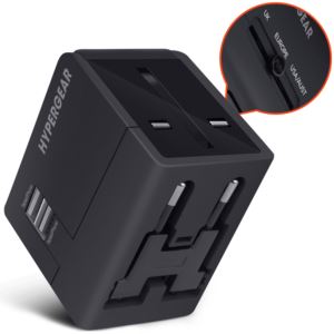 HYPERCEL 14298 HyperGear All-in-One World Travel Adapter Black + USB ports