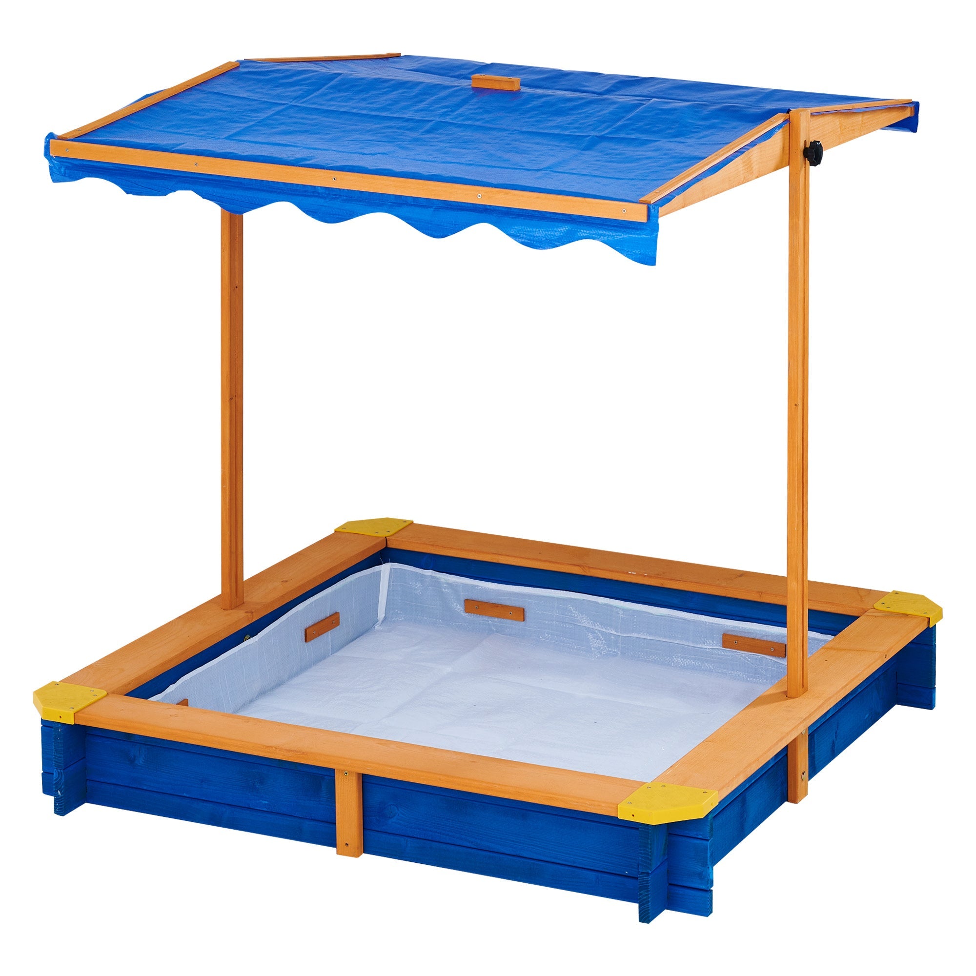 Teamson Kids Garden Outdoor Summer Children's Sand Box Wood / Blue TK-KF0003